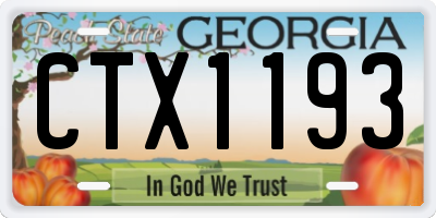 GA license plate CTX1193