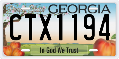 GA license plate CTX1194