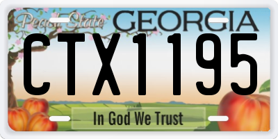 GA license plate CTX1195