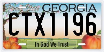 GA license plate CTX1196
