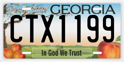 GA license plate CTX1199