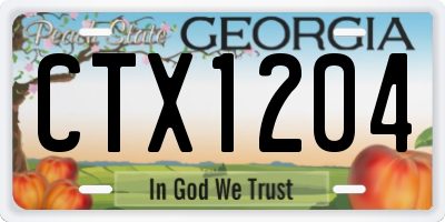 GA license plate CTX1204