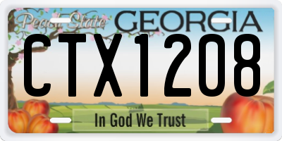 GA license plate CTX1208