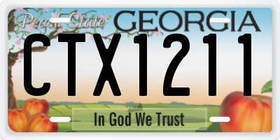 GA license plate CTX1211