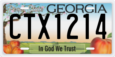 GA license plate CTX1214