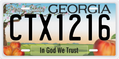 GA license plate CTX1216