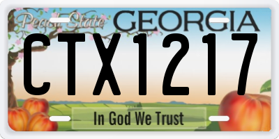 GA license plate CTX1217