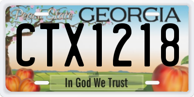 GA license plate CTX1218
