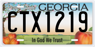 GA license plate CTX1219
