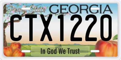 GA license plate CTX1220
