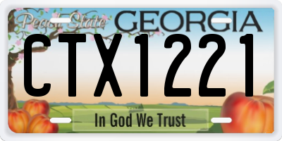 GA license plate CTX1221
