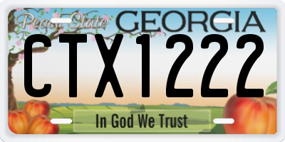 GA license plate CTX1222