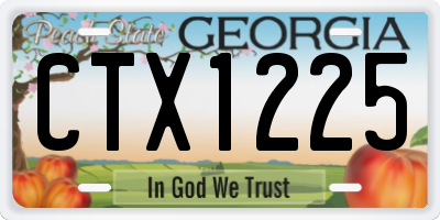 GA license plate CTX1225