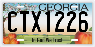 GA license plate CTX1226