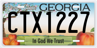 GA license plate CTX1227