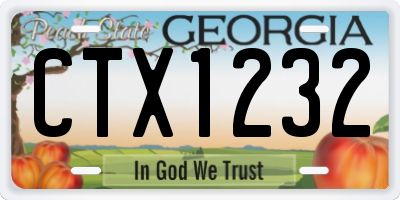 GA license plate CTX1232