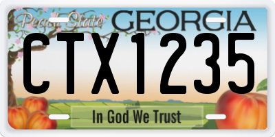 GA license plate CTX1235