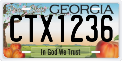 GA license plate CTX1236