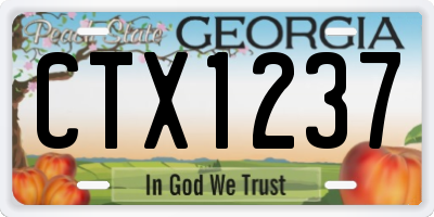 GA license plate CTX1237