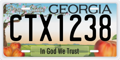 GA license plate CTX1238