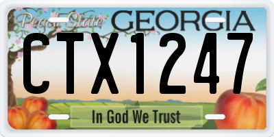 GA license plate CTX1247