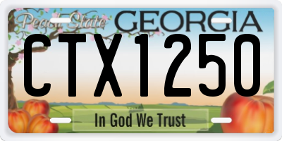 GA license plate CTX1250