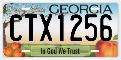 GA license plate CTX1256