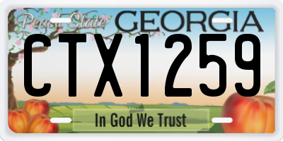 GA license plate CTX1259
