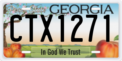 GA license plate CTX1271