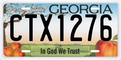 GA license plate CTX1276