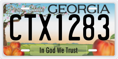 GA license plate CTX1283