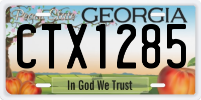 GA license plate CTX1285