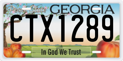 GA license plate CTX1289