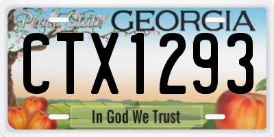 GA license plate CTX1293