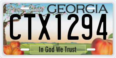 GA license plate CTX1294