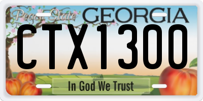 GA license plate CTX1300