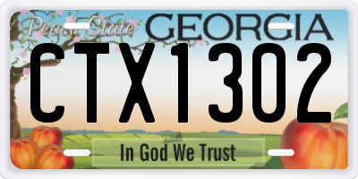 GA license plate CTX1302