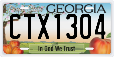 GA license plate CTX1304