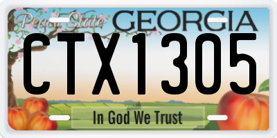 GA license plate CTX1305