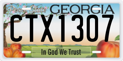 GA license plate CTX1307