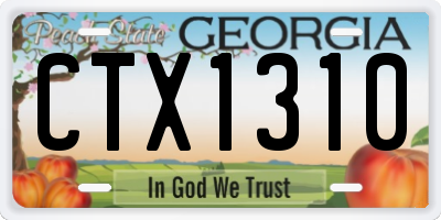 GA license plate CTX1310