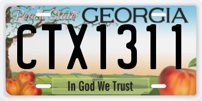 GA license plate CTX1311