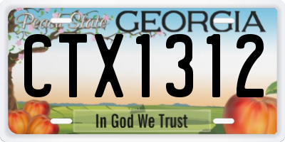 GA license plate CTX1312