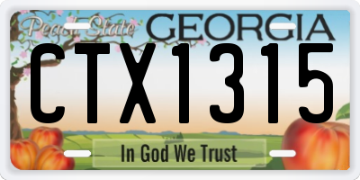 GA license plate CTX1315