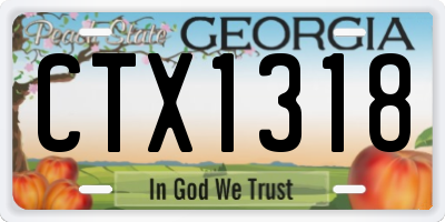 GA license plate CTX1318