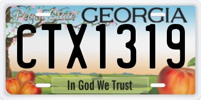 GA license plate CTX1319