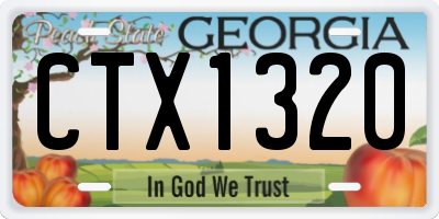 GA license plate CTX1320