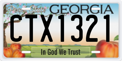 GA license plate CTX1321