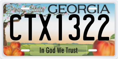 GA license plate CTX1322
