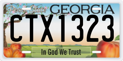 GA license plate CTX1323